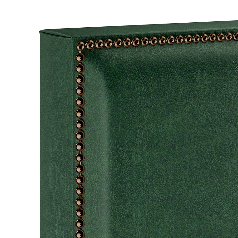 Cabeceira Cama Box Solteiro Com Tachas 100 cm Vicenza L02 Facto Verde Musgo - Lyam Decor