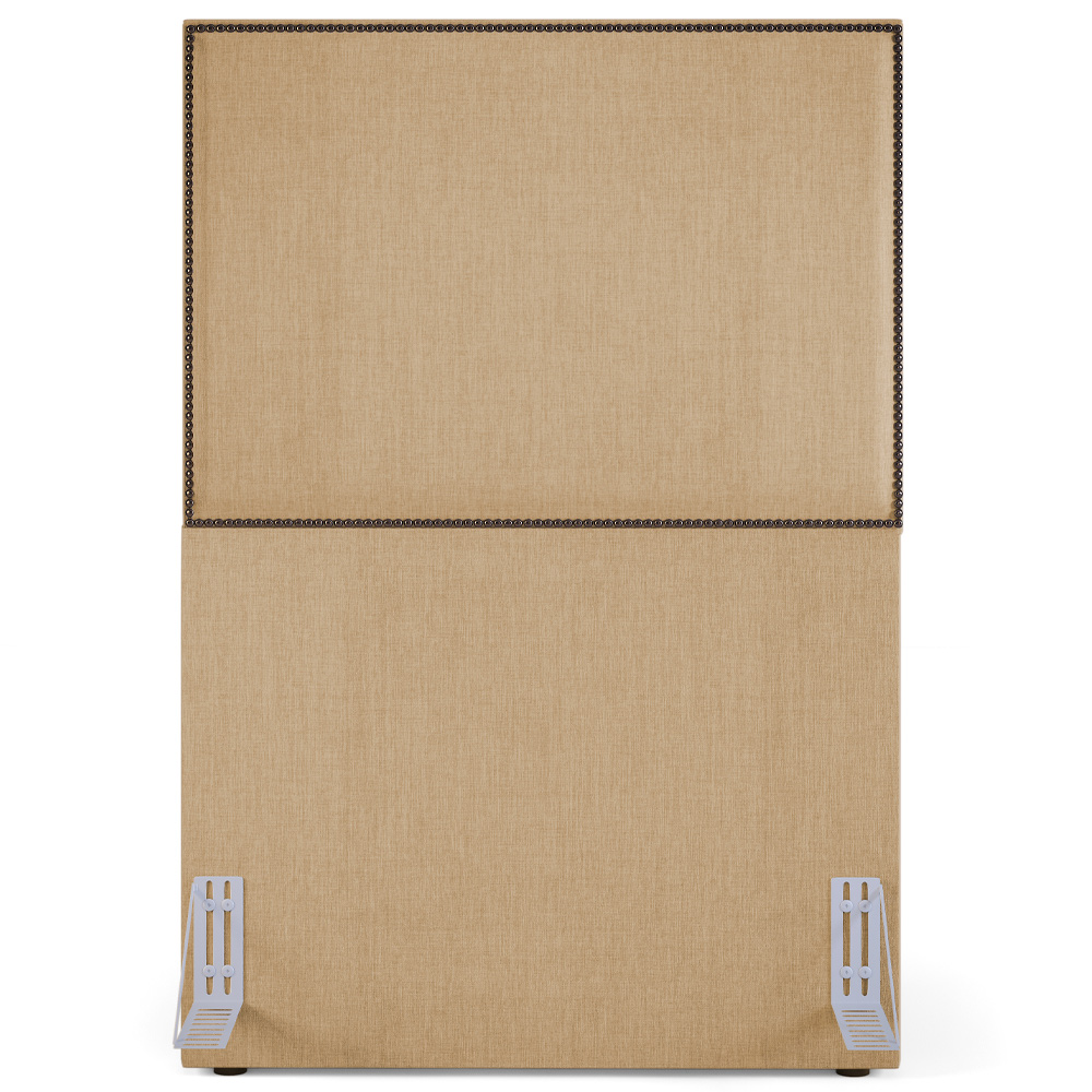 Cabeceira Cama Box Solteiro Com Tachas 100 cm Vicenza L02 Linho Bege Escuro - Lyam Decor