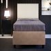Cabeceira Cama Box Solteiro Com Tachas 100 cm Vicenza L02 Linho Champagne - Lyam Decor