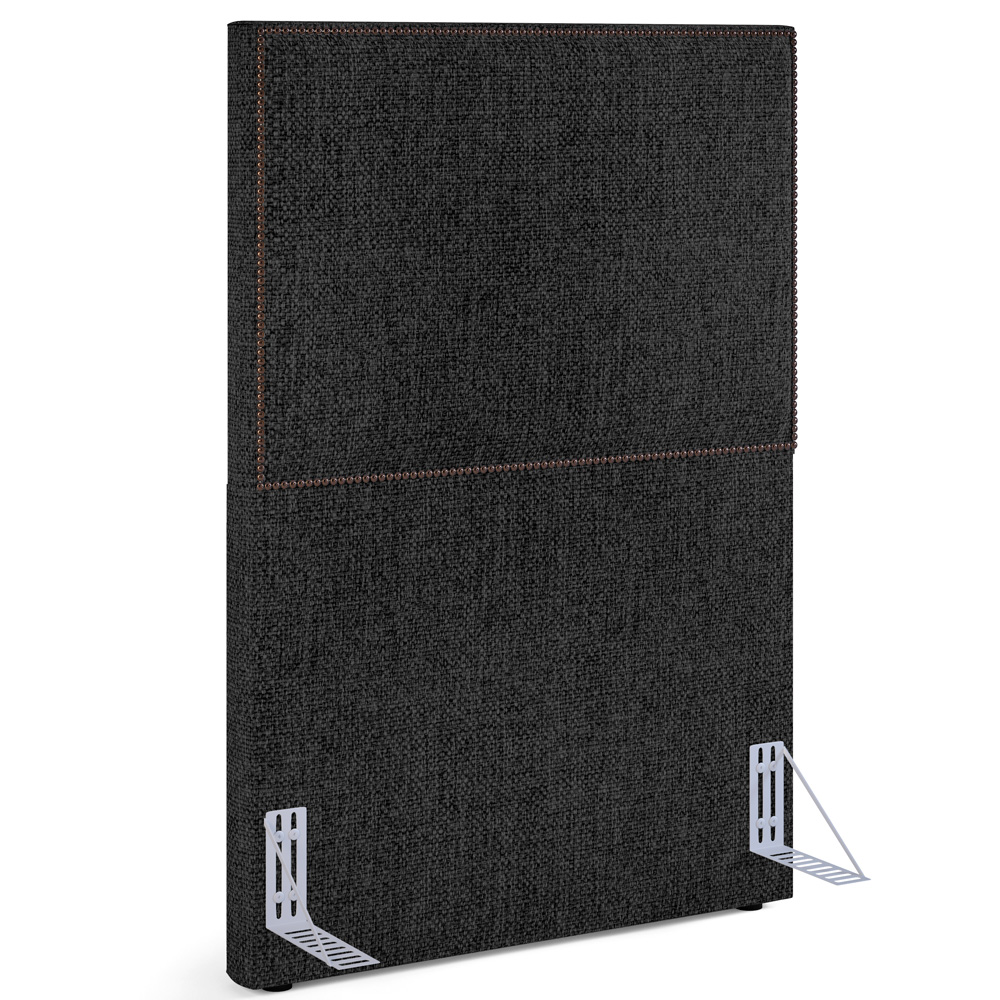 Cabeceira Cama Box Solteiro Com Tachas 100 cm Vicenza L02 Linho Chumbo - Lyam Decor