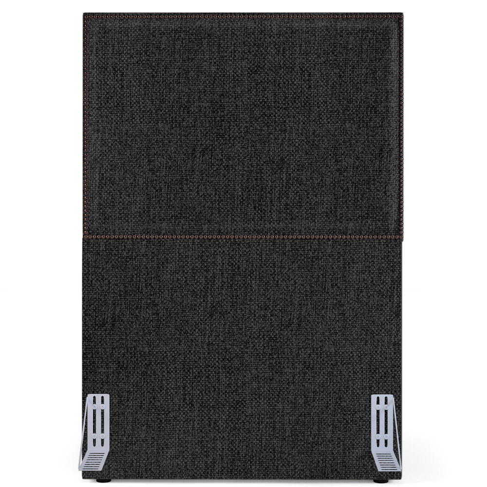 Cabeceira Cama Box Solteiro Com Tachas 100 cm Vicenza L02 Linho Chumbo - Lyam Decor