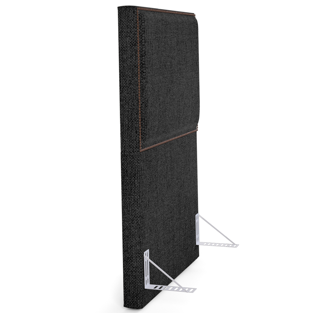 Cabeceira Cama Box Solteiro Com Tachas 100 cm Vicenza L02 Linho Chumbo - Lyam Decor