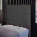 Cabeceira Cama Box Solteiro Com Tachas 100 cm Vicenza L02 Linho Cinza Escuro - Lyam Decor