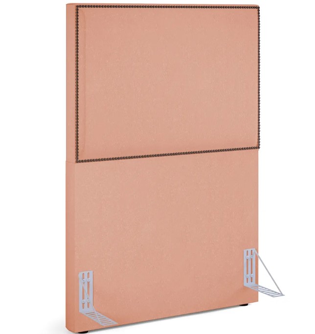 Cabeceira Cama Box Solteiro Com Tachas 100 cm Vicenza L02 Linho Rosê - Lyam Decor