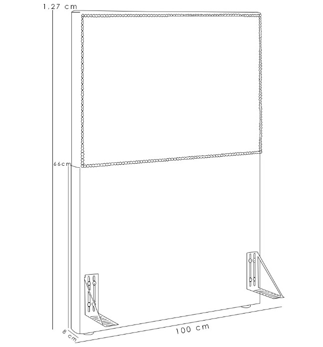 Cabeceira Cama Box Solteiro Com Tachas 100 cm Vicenza L02 Linho Rosê - Lyam Decor