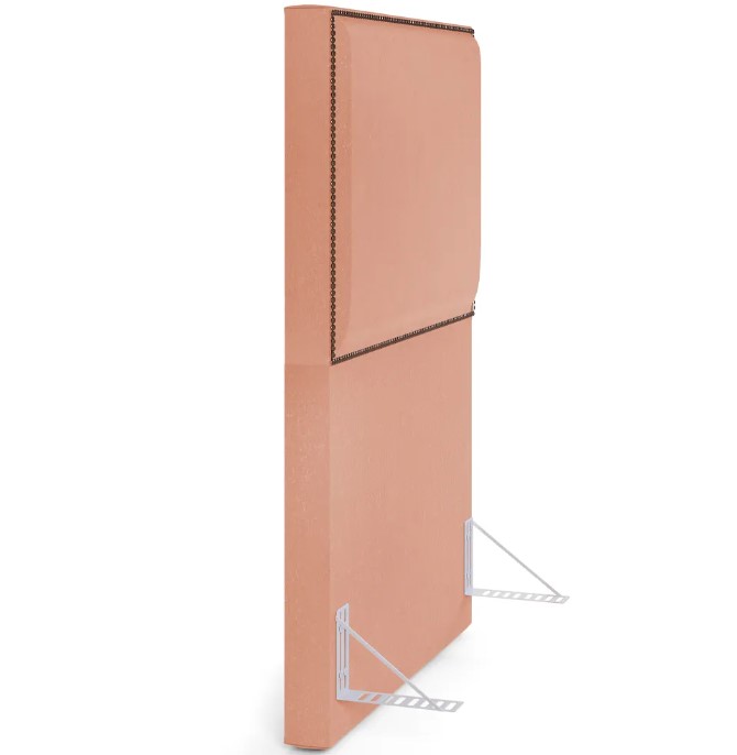 Cabeceira Cama Box Solteiro Com Tachas 100 cm Vicenza L02 Linho Rosê - Lyam Decor