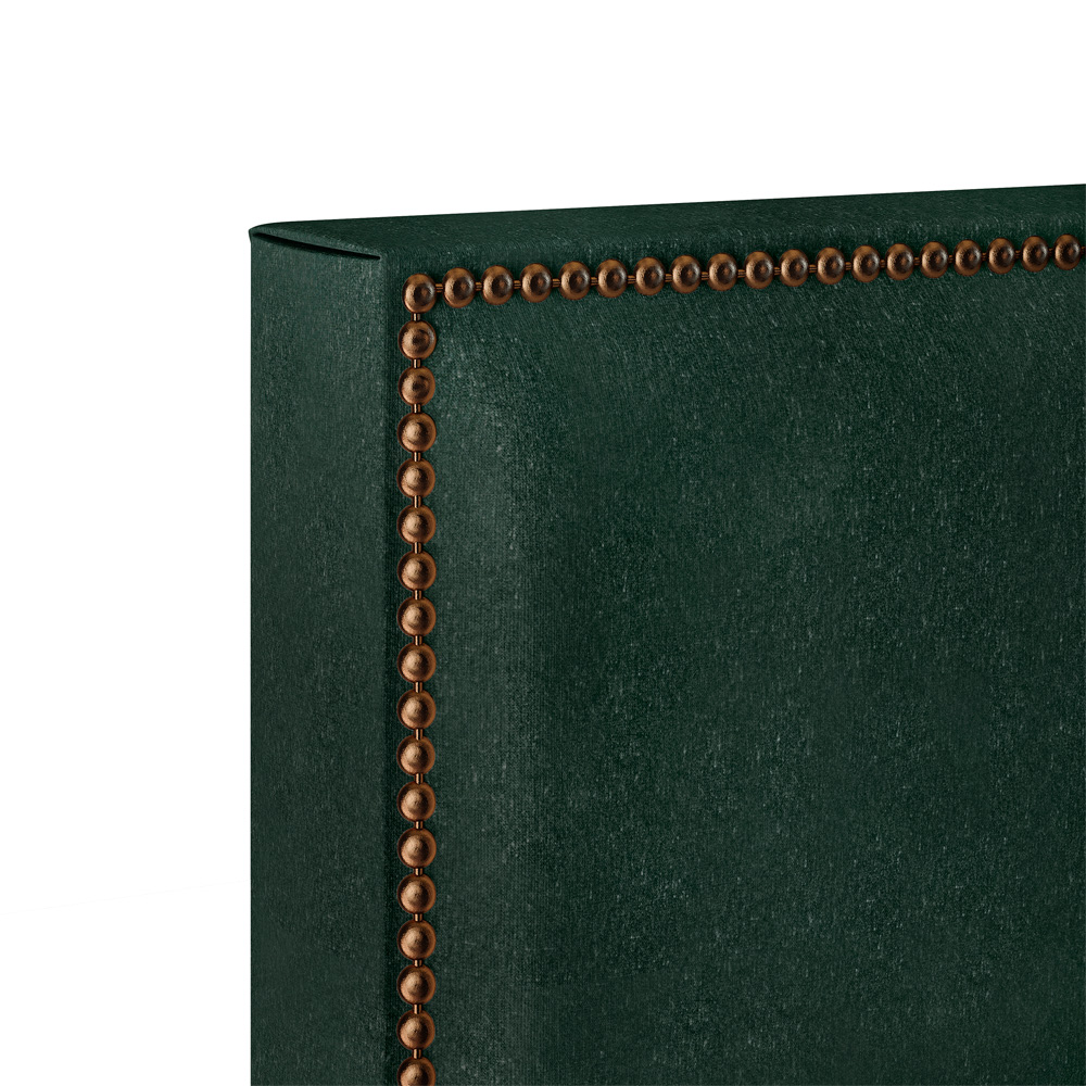 Cabeceira Cama Box Solteiro Com Tachas 100 cm Vicenza L02 Linho Verde Musgo - Lyam Decor