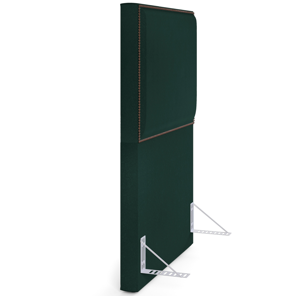Cabeceira Cama Box Solteiro Com Tachas 100 cm Vicenza L02 Linho Verde Musgo - Lyam Decor