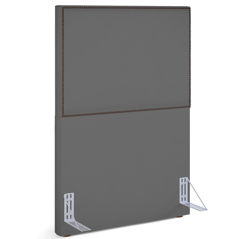 Cabeceira Cama Box Solteiro Com Tachas 100 cm Vicenza L02 Suede Cinza - Lyam Decor