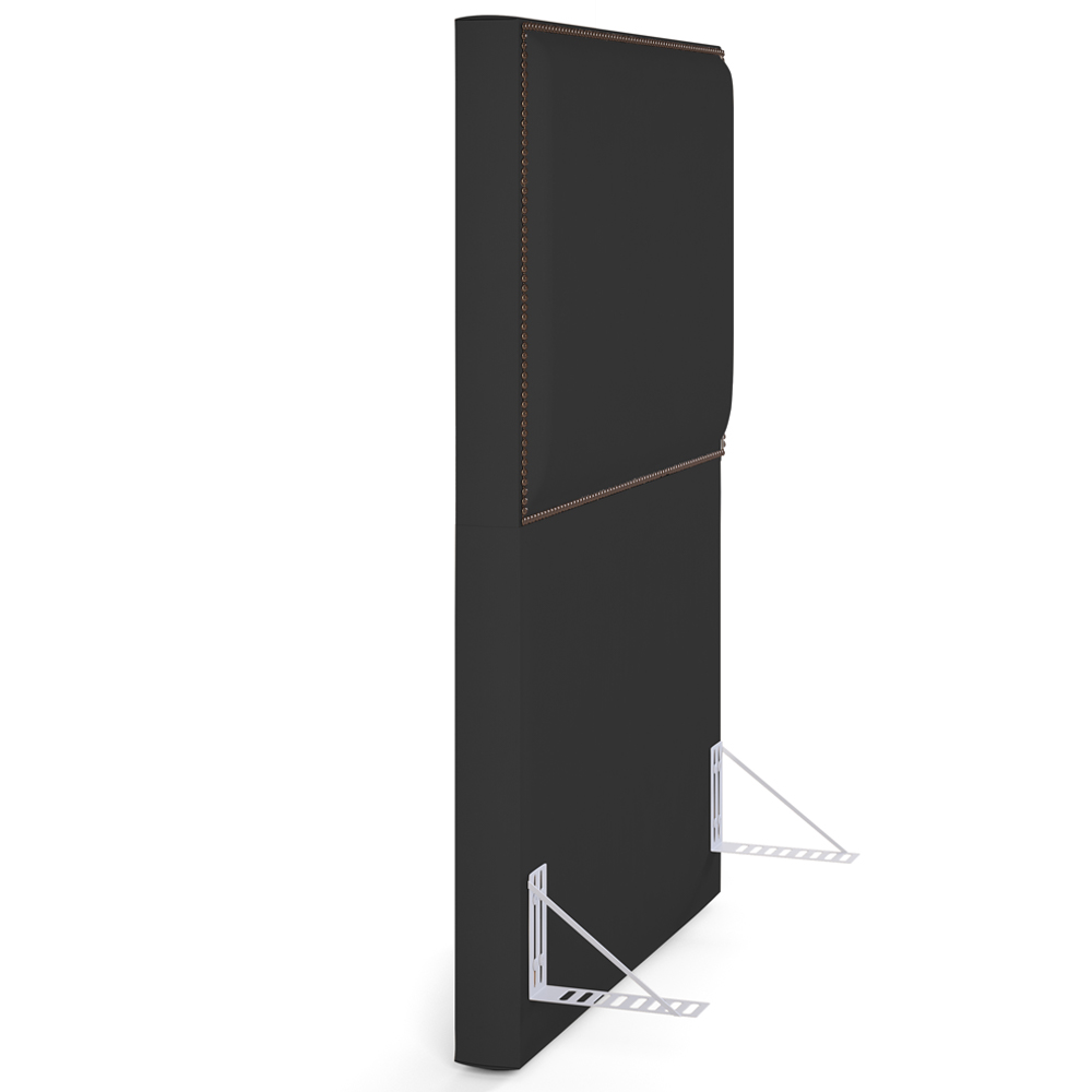 Cabeceira Cama Box Solteiro Com Tachas 100 cm Vicenza L02 Suede Preto - Lyam Decor