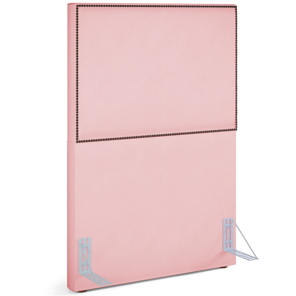 Cabeceira Cama Box Solteiro Com Tachas 100 cm Vicenza L02 Suede Rosê - Lyam Decor
