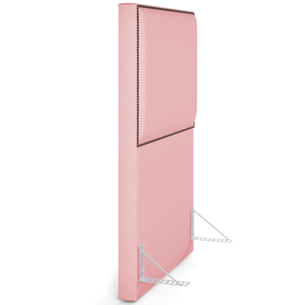 Cabeceira Cama Box Solteiro Com Tachas 100 cm Vicenza L02 Suede Rosê - Lyam Decor