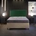 Cabeceira Casal Vicenza 140 cm Facto Verde Musgo L02 E 2 Mesas De Cabeceira Work Preto - Lyam Decor