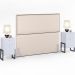 Cabeceira Casal Vicenza 140 cm Suede Bege L02 Com 02 Mesas de Cabeceira Work Branco - Lyam Decor