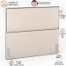 Cabeceira Casal Vicenza 140 cm Suede Bege L02 Com 02 Mesas de Cabeceira Work Branco - Lyam Decor