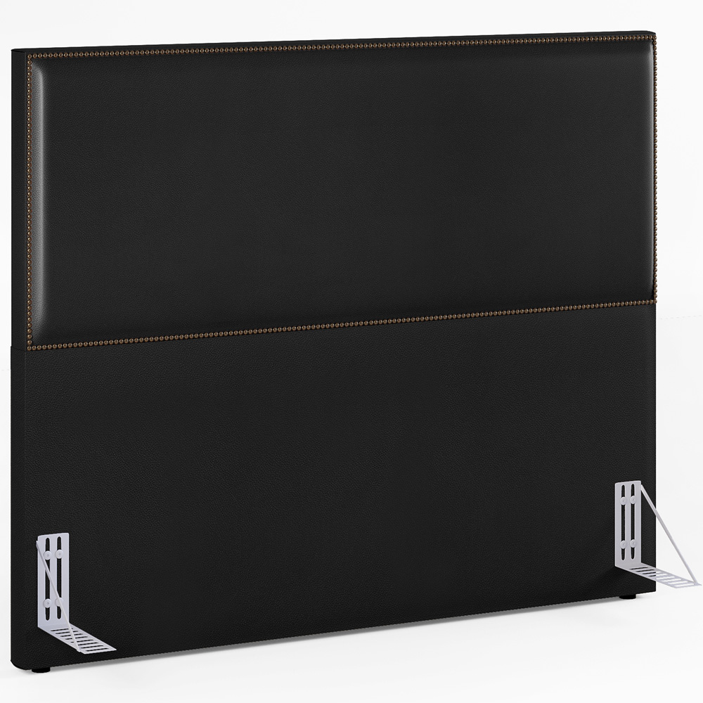 Cabeceira Casal Vicenza 140cm Couríssimo Preto L02 Com 2 Mesas de Cabeceira Work Branco - Lyam Decor