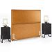 Cabeceira Casal Vicenza 140cm Couríssimo Whisky L02 E 2 Mesas De Cabeceira Work Preto - Lyam Decor
