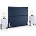 Cabeceira Casal Vicenza 140cm Facto Azul Marinho L02 E 2 Mesas De Cabeceira Work Branco - Lyam Decor