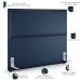 Cabeceira Casal Vicenza 140cm Facto Azul Marinho L02 E 2 Mesas De Cabeceira Work Branco - Lyam Decor