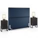 Cabeceira Casal Vicenza 140cm Facto Azul Marinho L02 E 2 Mesas De Cabeceira Work Preto - Lyam Decor