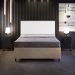 Cabeceira Casal Vicenza 140cm Facto Branco L02 Com 02 Mesas De Cabeceira Work Preto - Lyam Decor