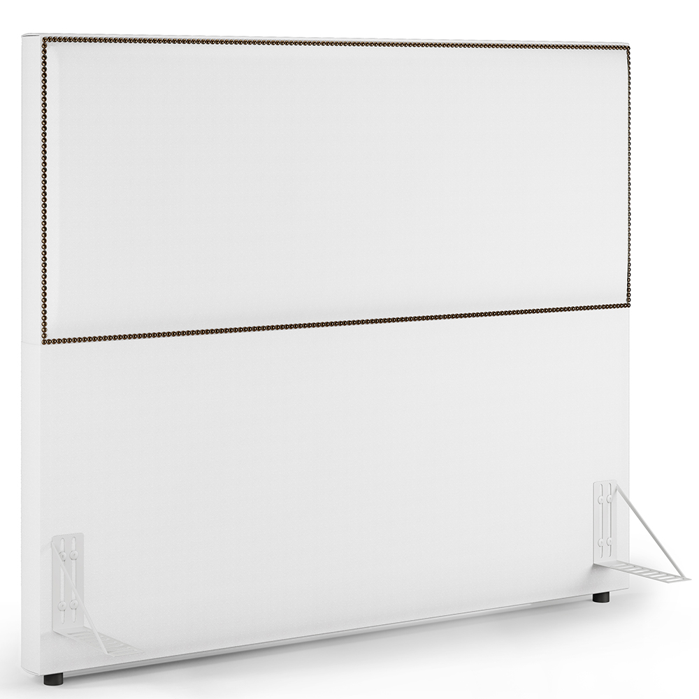 Cabeceira Casal Vicenza 140cm Facto Branco L02 Com 02 Mesas De Cabeceira Work Preto - Lyam Decor
