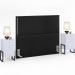 Cabeceira Queen Vicenza 160cm Couríssimo Preto L02 Com 02 Mesa de Cabeceira Work Branco - Lyam Decor