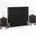 Cabeceira Queen Vicenza 160cm Couríssimo Preto L02 Com 02 Mesa de Cabeceira Work Preto - Lyam Decor
