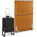Cabeceira Solteiro Vicenza 100 L02 Couríssimo Whisky E 01 Mesa De Cabeceira Work Preto - Lyam Decor