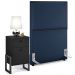 Cabeceira Solteiro Vicenza 100 L02 Facto Azul Marinho E 1 Mesa De Cabeceira Work Preto - Lyam Decor