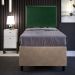Cabeceira Solteiro Vicenza 100 L02 Facto Verde Musgo E 01 Mesa De Cabeceira Work Branco - Lyam Decor