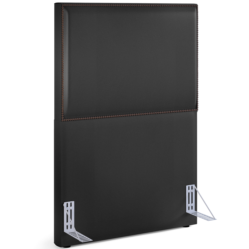 Cabeceira Solteiro Vicenza 100 cm Couríssimo Preto L02 Com Mesa de Cabeceira Work Branco - Lyam Decor