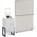Cabeceira Solteiro Vicenza 100 cm L02 Bouclê Cru Com 01 Mesa de Cabeceira Work Branco - Lyam Decor