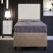 Cabeceira Solteiro Vicenza 100 cm L02 Bouclê Cru Com 01 Mesa de Cabeceira Work Branco - Lyam Decor