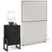 Cabeceira Solteiro Vicenza 100 cm L02 Bouclê Cru Com 01 Mesa de Cabeceira Work Preto - Lyam Decor