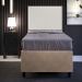 Cabeceira Solteiro Vicenza 100 cm L02 Bouclê Cru Com 01 Mesa de Cabeceira Work Preto - Lyam Decor