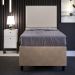 Cabeceira Solteiro Vicenza 100 cm Linho Bege L02 Com 01 Mesa de Cabeceira Work Branco - Lyam Decor