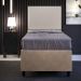 Cabeceira Solteiro Vicenza 100 cm Linho Bege L02 Com 01 Mesa de Cabeceira Work Preto - Lyam Decor