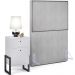 Cabeceira Solteiro Vicenza 100 cm Linho Cinza L02 Com 01 Mesa de Cabeceira Work Branco - Lyam Decor