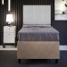 Cabeceira Solteiro Vicenza 100 cm Linho Cinza L02 Com 01 Mesa de Cabeceira Work Branco - Lyam Decor