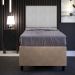 Cabeceira Solteiro Vicenza 100 cm Linho Cinza L02 Com 01 Mesa de Cabeceira Work Preto - Lyam Decor