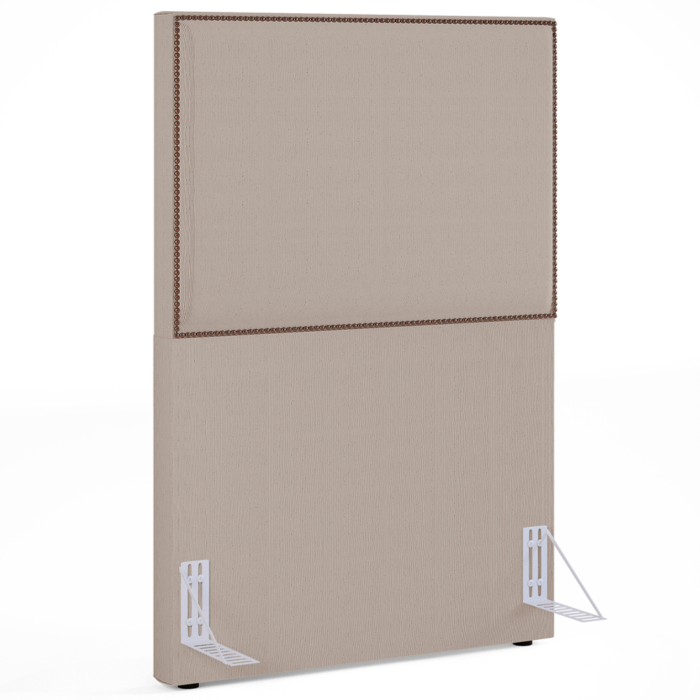 Cabeceira Solteiro Vicenza 100 cm Linho Cru L02 Com 01 Mesa de Cabeceira Work Branco - Lyam Decor
