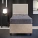 Cabeceira Solteiro Vicenza 100 cm Linho Cru L02 Com 01 Mesa de Cabeceira Work Preto - Lyam Decor