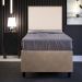 Cabeceira Solteiro Vicenza 100 cm Suede Bege L02 Com 01 Mesa de Cabeceira Work Preto - Lyam Decor