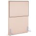 Cabeceira Solteiro Vicenza 100 cm Suede Bege L02 Com 01 Mesa de Cabeceira Work Preto - Lyam Decor