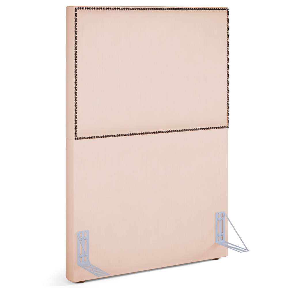 Cabeceira Solteiro Vicenza 100 cm Suede Bege L02 Com 01 Mesa de Cabeceira Work Preto - Lyam Decor