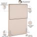 Cabeceira Solteiro Vicenza 100 cm Suede Bege L02 Com 01 Mesa de Cabeceira Work Preto - Lyam Decor