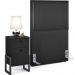 Cabeceira Solteiro Vicenza 100cm Couríssimo Preto L02 Com Mesa de Cabeceira Work Preto - Lyam Decor