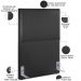 Cabeceira Solteiro Vicenza 100cm Couríssimo Preto L02 Com Mesa de Cabeceira Work Preto - Lyam Decor