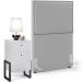 Cabeceira Solteiro Vicenza 100cm L02 Bouclê Cinza Com 1 Mesa de Cabeceira Work Branco - Lyam Decor